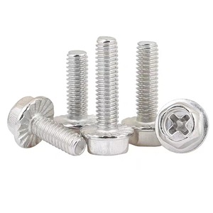 304 Stainless Steel Phillips Flange Bolts Hex Head Fully Threaded With Washers A2-70 Passivated For Standard Use - Product Image 1