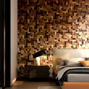 Panneaux muraux décoratifs en bois pour intérieur, mosaïque 3D, revêtement mural en bois massif pour <span class=keywords><strong>fond</strong></span> - Product Image 4