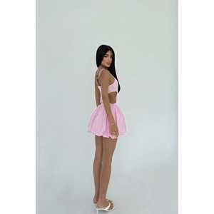 Vestido Mini Rosa con Tirantes y Cintura Imperio, Diseño Personalizado, Casual, para Fiesta, ODM, Formal, Dulce, Tallas XS-6XL, Largo hasta el Suelo, para Primavera - Product Image 1