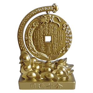 Sculptures en bronze et en alliage de zinc sur mesure Petits ornements de bureau d'afflux quotidien de fantômes de montagne de coulée d'or - Product Image 1