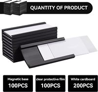 Penyangga Label Strip Magnetik Profil C dengan Tempat Kartu Data dan Film Pelindung untuk Rak Gudang