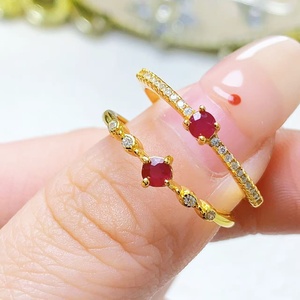 Gioielli Minimalisti da Donna, Anello in Argento 925 <span class=keywords><strong>con</strong></span> <span class=keywords><strong>Rubino</strong></span> Naturale, Stile per Uso Quotidiano - Product Image 5