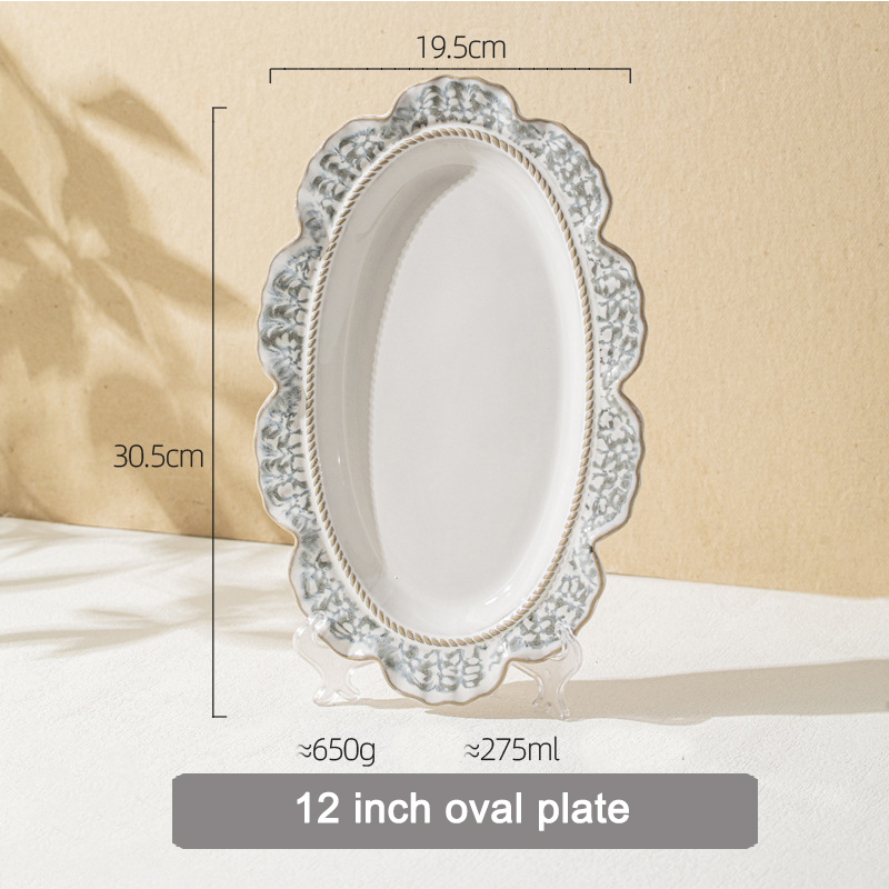 12 inch oval plate