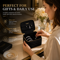 Boîte de rangement pour bijoux de luxe personnalisée, en velours, avec fermeture éclair, pour voyager, avec compartiments pour bagues, boucles d'oreilles, colliers, OEM