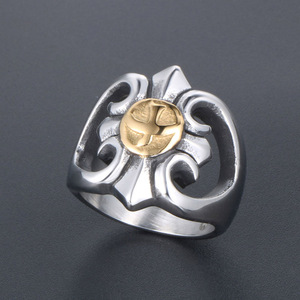 Bague Unisexe en Acier Titane Plaqué Or Style Punk Rétro Japonais Coréen avec Aigle, Bijou Tendance SA926 - Product Image 3