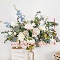 Boule de fleurs d'hortensia vert et blanc, arrangements légers faits à la main en soie, vente en gros d'usine, centres de table pour la remise des diplômes et Thanksgiving