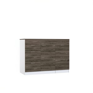 Isola da cucina convertibile alloro 3 cassetti a forma di noce bianca e scura a forma di L - Product Image 1