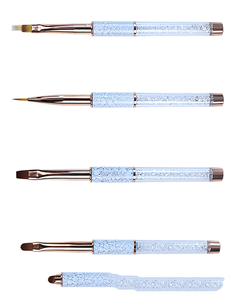 Metal Handle Nylon Nail Art Liner <b>Brush</b> Ombre Oval Flat Stripe UV Gel Flower Painting Tool - Product Image 1