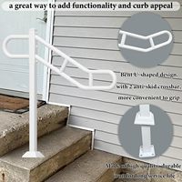 Main courante d'escalier moderne à fixation au sol avec 2 barres transversales antidérapantes, résistante à l'eau et à la rouille, pour une utilisation en extérieur dans les hôpitaux et les hôtels