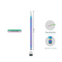 Pince à épiler séparatrice et courbée pour cils, outils de maquillage professionnels, argentée, pour isolation des cils longs et courts