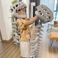 Mainan Boneka Dinosaurus Rangka Tulang Belakang Dapat Dipakai untuk Pesta Halloween Karnaval, Kostum Cosplay Fosil Dino, Hadiah Kejutan untuk Anak-Anak