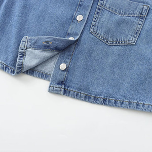 Blus Denim Wanita SHENZHU Musim Panas 2024, Gaya Chic Kasual Vintage Lengan Panjang, Atasan Chiffon Polos Chic, Kemeja Wanita Chic Terbaru - Product Image 5