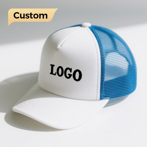 Ujoy Gift OEM High Quality Custom 6 Panel Pre Curved Brim Embroidery Patch Logo Blank Mesh SnapBack Richardson Trucker Hats Cap