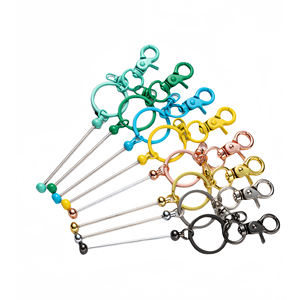 DIY串珠钥匙扣空白钥匙扣珠饰金属钥匙圈Diy珠子爪扣环钥匙扣串珠钥匙扣 - Product Image 1