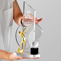 Trophée en cristal gravé sur mesure, Médaille de golf, Gravure pour Champion de par-putt, Birdie, Distance la plus longue, Score brut