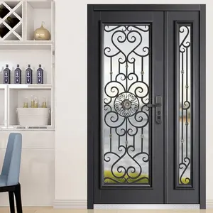 Hot Sale Custom Exterior Main Security Door Design Safety Metal Steel Front Entry Door
