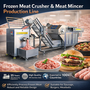 Hachoir à viande congelée commercial, broyeur de viande robuste, ligne de production de saucisses et chorizos pour machines de transformation de la viande - Product Image 1