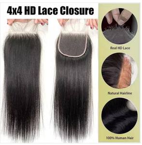 Fermeture en dentelle HD 4x4, cheveux brésiliens, 100% cheveux naturels non traités, ligne de cheveux naturelle, dentelle transparente, texture douce et soyeuse, densité 150% - Product Image 4