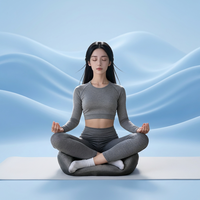 Coussin de yoga et de méditation en mousse à mémoire de forme - Ergonomique, non pliable, antidérapant, coutures écologiques, lavable
