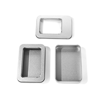 Boîte en métal rectangulaire pour emballage de biscuits et de thé de qualité alimentaire, boîte en métal avec couvercle transparent, boîte en métal personnalisée avec fenêtre