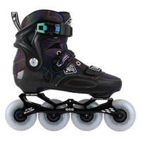 Chaussures de patinage en ligne professionnelles de haute qualité en fibre de carbone, 4 roues en PU, pour le slalom et les sports