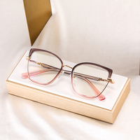 MS 82196 2024 Nuevas Gafas Ópticas Anti-Luz Azul con Marco de Metal y TR90 Estilo Ojo de Gato para Mujer, Diseño de Moda Colorido, Logotipo Personalizado