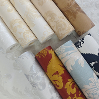 Papier peint vinyle PVC imperméable de style européen luxueux, finition texturée 3D, blanc, pour hôtel et usage domestique