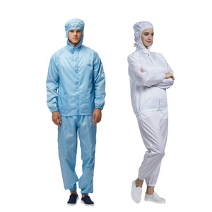 H-1107 맞춤형 정전기 방지 <span class=keywords><strong>ESD</strong></span> 가운 100D 고압멸균 가능 폴리에스터 전도성 섬유 방수 방진 세탁 가능 안전복 - Product Image 2