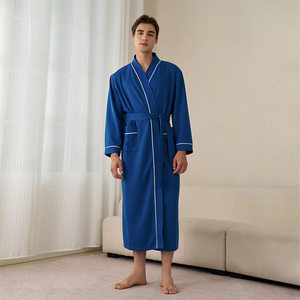 Softextiles - Albornoz de Baño de Algodón 100% para Hotel y <span class=keywords><strong>Spa</strong></span>, para Hombre y Mujer, de Manga Larga, Estilo Waffle, Unisex, con Logotipo Personalizado - Product Image 4