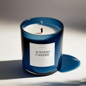 Venta al por mayor de velas de cristal azul de lujo logotipo privado personalizado mejor precio para barras de Diwali uso-para vacaciones de Acción de Gracias Día de San Valentín - Product Image 6