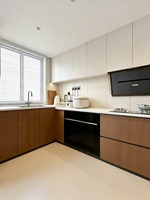 Set Kabinet Dapur Aluminium Kustomisasi Utama untuk Rumah Modern, Tahan Air, Anti Karat, Kedap Udara, Struktur Tahan Lama
