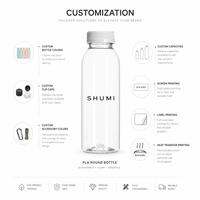 Bouteille d'eau biodégradable en PLA de qualité alimentaire transparente de 350 ml pour la vente en gros, idéale pour l'emballage de sodas, thés, jus et boissons froides