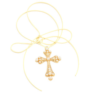 Collier Croix en Alliage de Zinc avec Pendentif Strass, Chaîne de Pull Tendance, Bijou de Fête, Design Géométrique, Origine Yiwu - Product Image 5