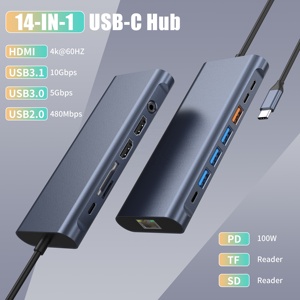 Hub USB C 14 en 1, double écran HDTV, station d'accueil USB C, <span class=keywords><strong>adaptateur</strong></span> multiport avec USB 3.2 4K HDTV pour ordinateur portable HP/Lenov O/<span class=keywords><strong>Mac</strong></span> Book - Product Image 3