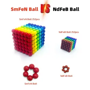 O material mais novo SmFeN esfera magnética arco-íris tamanho grande, bola bucky magnética de neodímio, bolas magnéticas coloridas