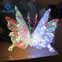 Juego de Luces LED RGB con Motivo de Mariposa Anpu Lighting, Luces Decorativas para Jardín y Festivales, Resistentes al Agua y con Cambio de Color