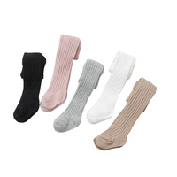 Collants thermiques pour enfants automne-hiver, leggings en coton épais et chauds, couleur unie, design côtelé, doux, respirant, unisexe