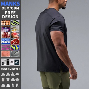 Camisetas Deportivas al por Mayor, Transpirables, de Secado Rápido, con Logotipo de <span class=keywords><strong>Marca</strong></span> <span class=keywords><strong>Deportiva</strong></span> Personalizado, Camisetas de Gimnasio para Hombre, Ajustadas al Cuerpo - Product Image 2