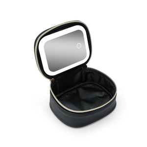 Trousse de maquillage portable en PU avec miroir LED détachable, <span class=keywords><strong>valise</strong></span> de rangement cosmétique, boîte de toilette pour artistes - Product Image 3