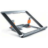 Support de tablette portable en aluminium avec logo personnalisé pour iPad, 6 vitesses, hauteur et angle réglables, pliable, pour bureau, maison, bureau