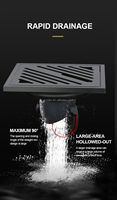 Drain de sol de douche carré commercial anti-odeur sur mesure en acier inoxydable avec insert en carrelage