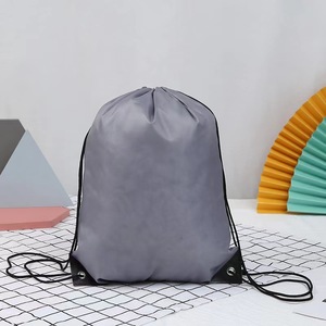 Promotional Nylon Polyester Drawstring Backpack Bags Custom Logo 210D Polyester Drawstring Gift Bag Sports Bag for Gym Traveling