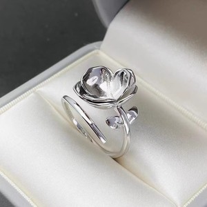 Base para Anillo de Plata S925 10534DIY, Diseño de Hoja de Ginkgo, con Cuentas Redondas de 10-13mm, Accesorios de Perlas para Mujer - Product Image 2