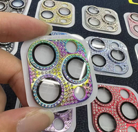 Nouveau protecteur d'objectif d'appareil photo en verre trempé 3D Radian Diamond Glitter anti-rayures, dureté 9H, pour 15 14 13 11 16 Pro Max