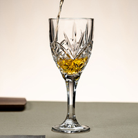 Gobelet à vin vintage classique en relief, capacité de 200 à 300 ml, élégant, vaisselle de mariage, fabriqué en verre de qualité supérieure