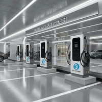 Chargeur rapide DC 180 kW pour flotte de véhicules, solutions de charge pour bus avec double pistolet et puissance dynamique