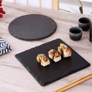 Plateau rectangulaire en ardoise noire pour servir des sushis et des plats occidentaux - Product Image 4