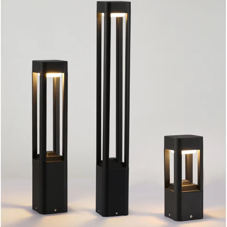 LED IP65 Waterproof Solar Outdoor Garden Bollard Light 30cm High Modern Landscape Lighting