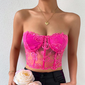 Penjualan laris Set Lingerie untuk wanita pakaian dalam wanita transparan Set Bra renda wanita <span class=keywords><strong>2</strong></span> potong pakaian seksi mewah intim bordir - Product Image 3