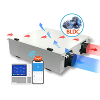 Control inteligente por aplicación Tuya, Ventilación de recuperación de energía erv hrv con contrapeso, intercambiador de calor total